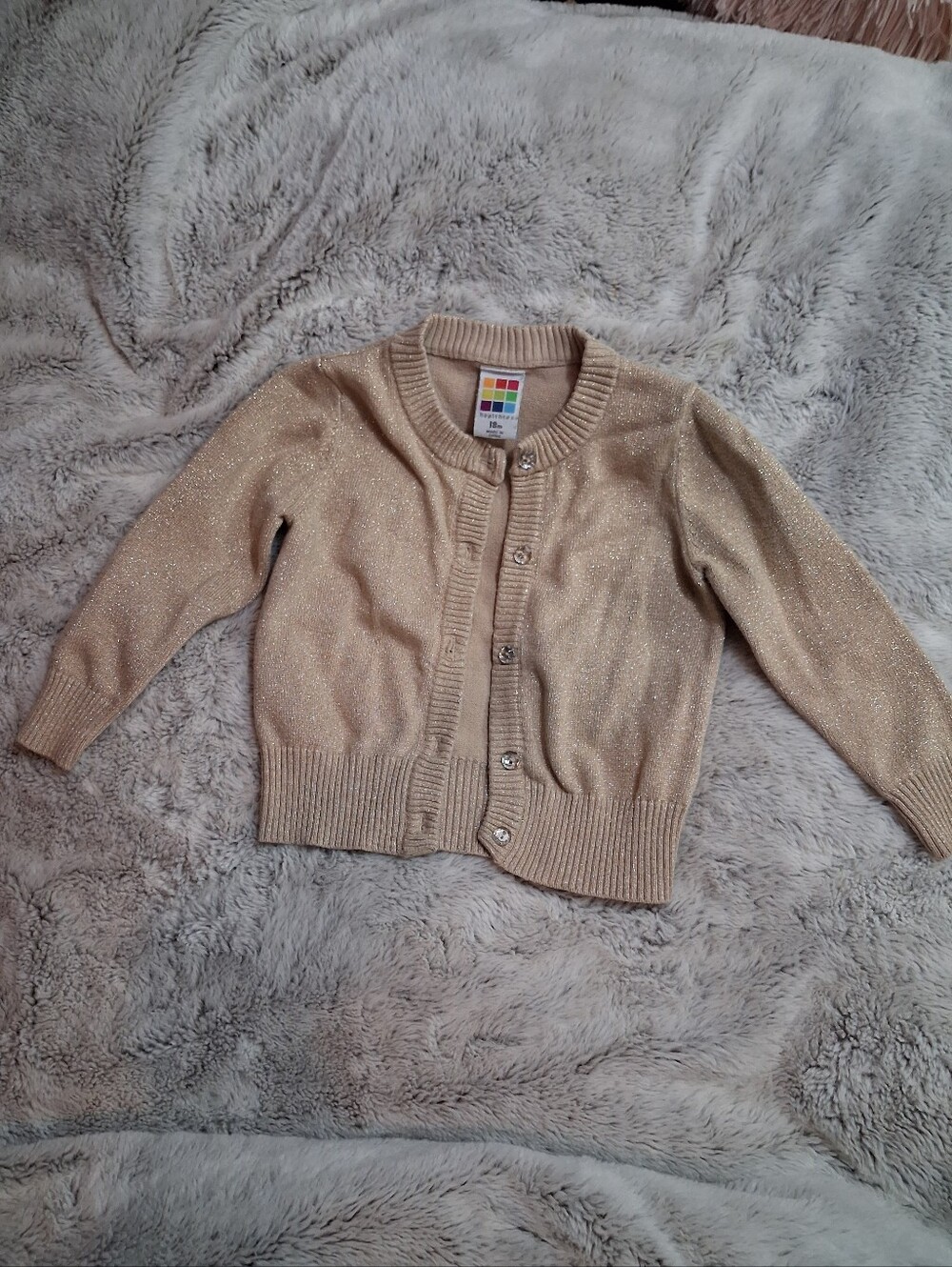 healthtex Shimmer Gold Knit Cardigan